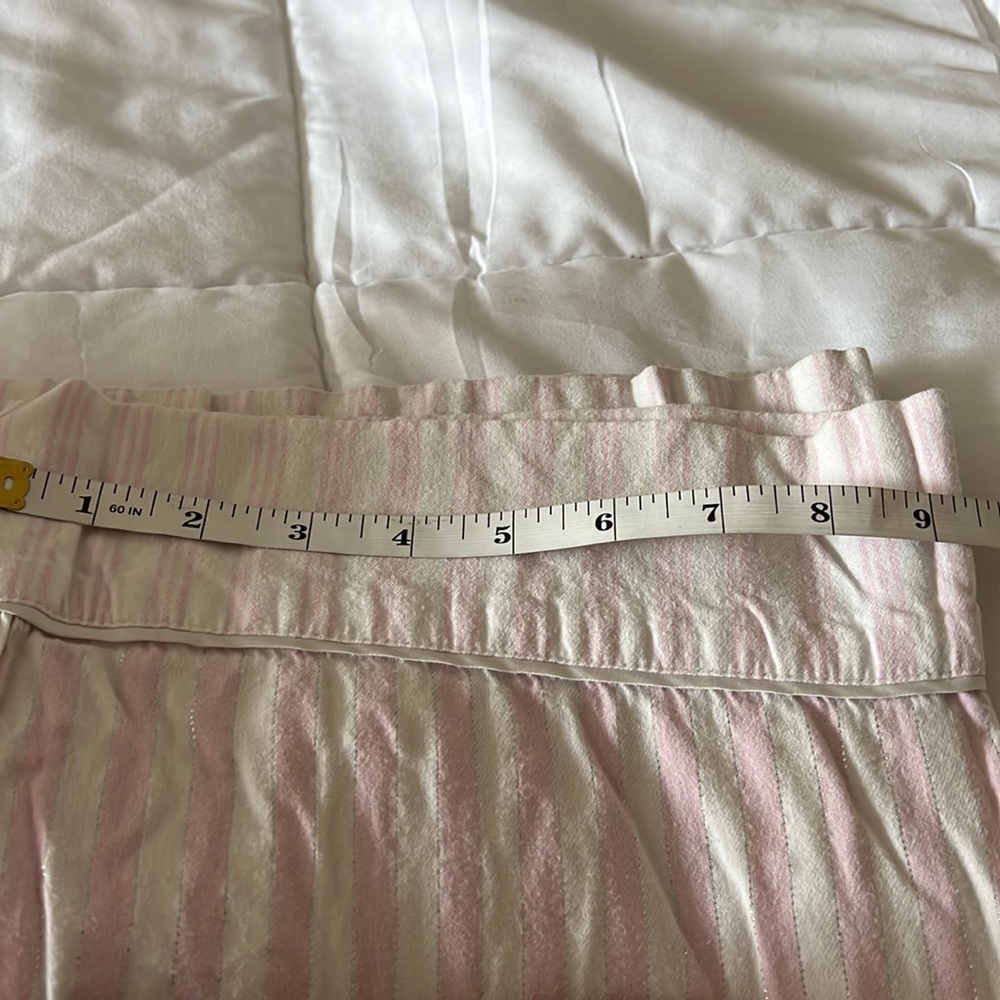 Victorias Secret XL Pajama Lounge Pants Pink & White Striped w/ Silver Thread - Picture 8 of 8